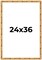 24x36 Thin Bamboo Picture Frame with UV-Resistant Acrylic & Acid Free Backing, Available in 2 Finishes - Gold and Brown